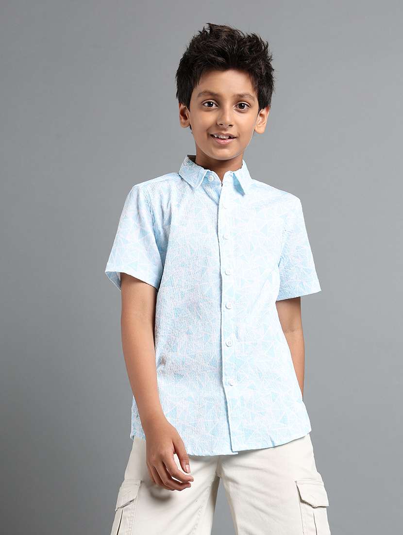 boys printed short sleeve collared shirt - 22106336 -  Standard Image - 1