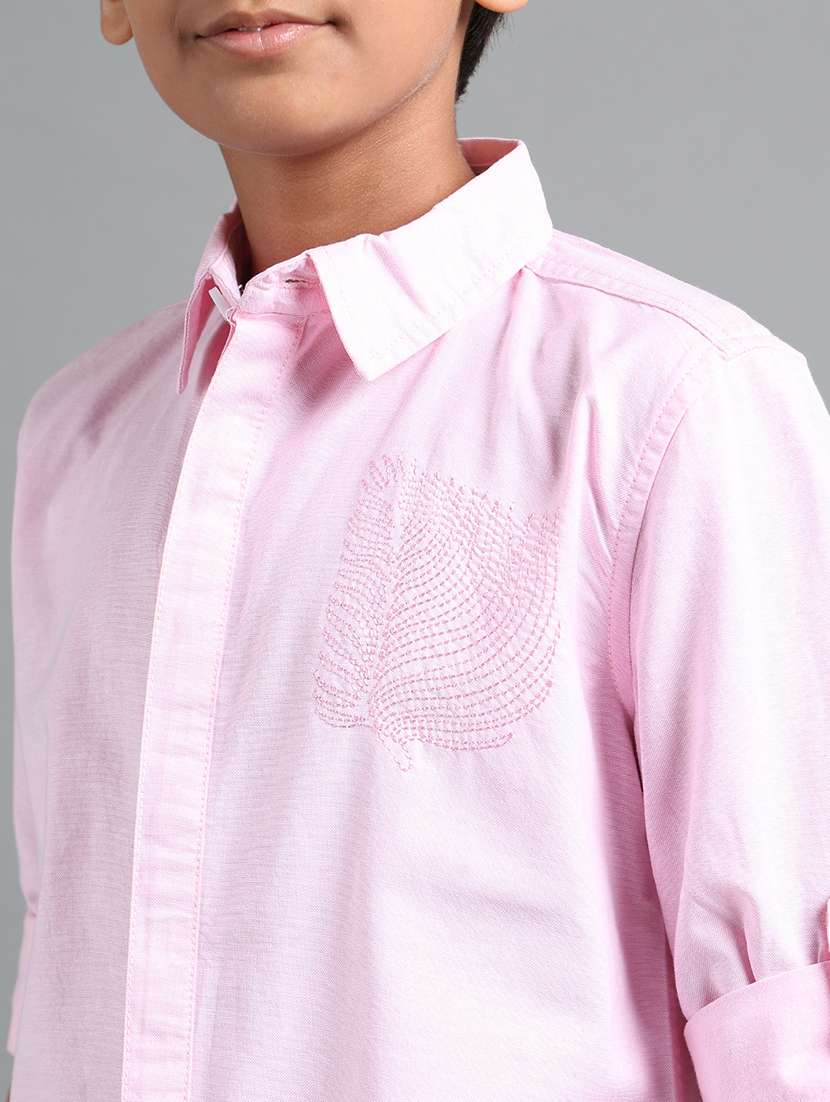 boys solid long sleeve collared shirt - 22106338 - Standard Image - 4