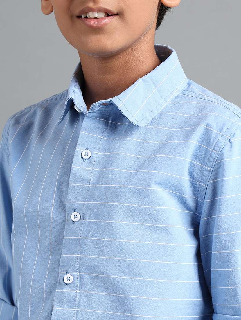 boys striped long sleeve collared shirt - 22106340 -  Standard Image - 4