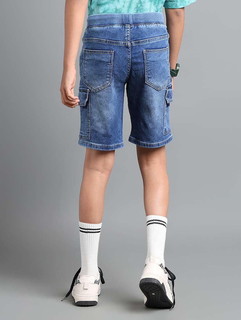 boys solid mid rise cargo shorts  - 22106343 -  Standard Image - 1