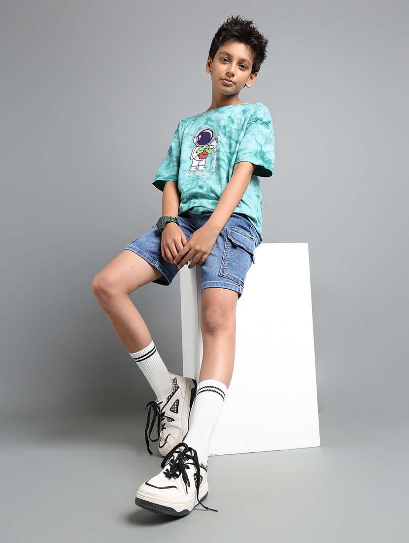 boys solid mid rise cargo shorts  - 22106343 -  Standard Image - 4