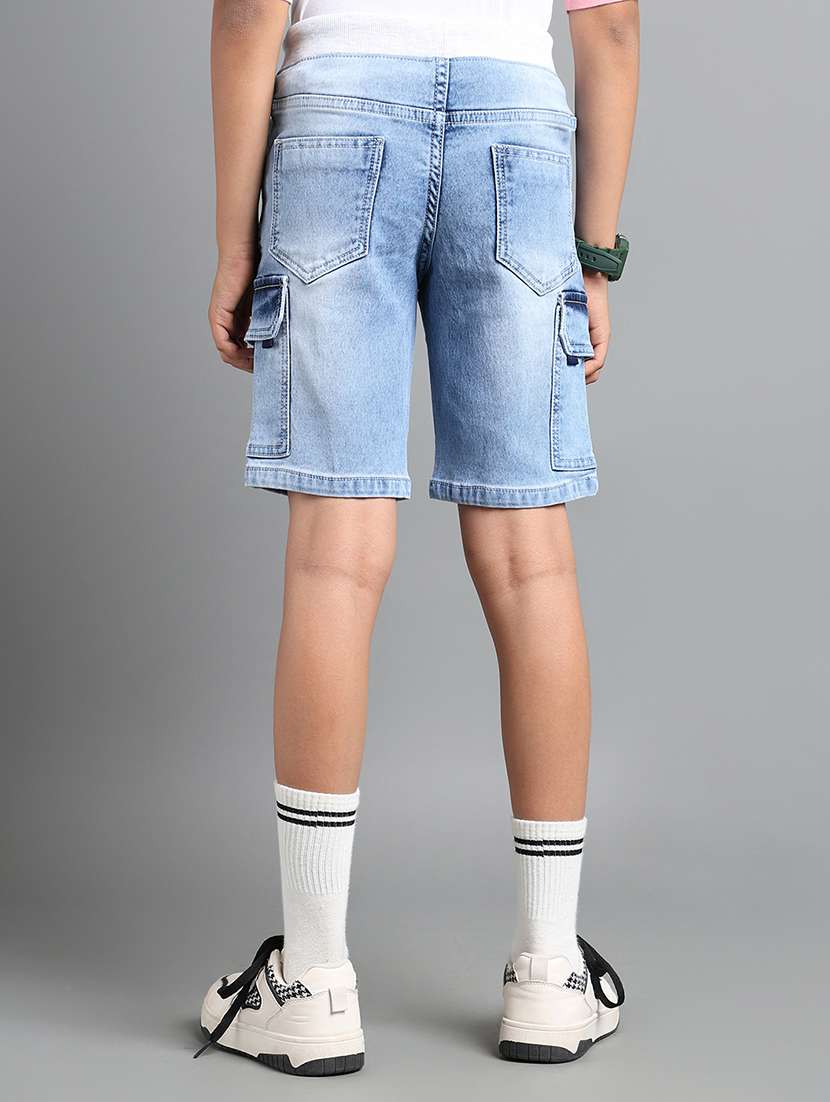 boys solid mid rise cargo shorts  - 22106344 -  Standard Image - 1