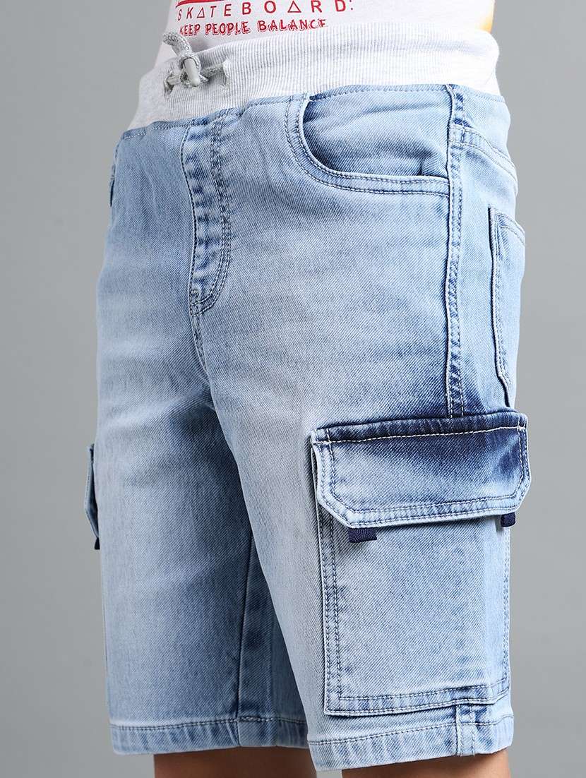 boys solid mid rise cargo shorts  - 22106344 -  Standard Image - 4