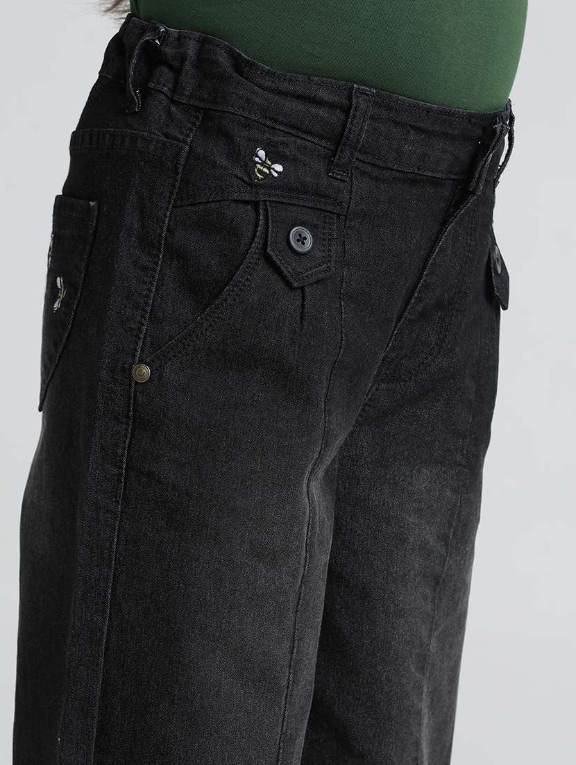 girls solid high rise baggy jean - 22106359 -  Standard Image - 4