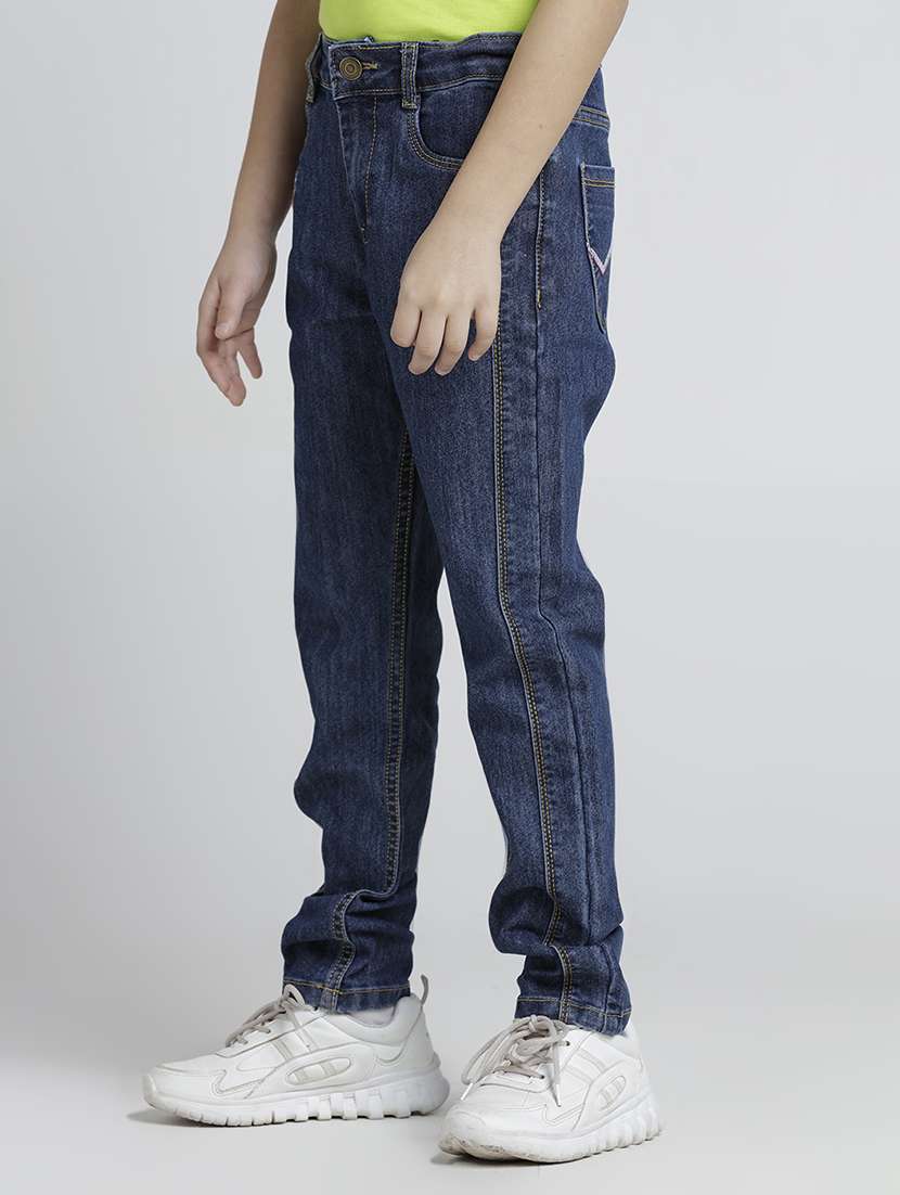 girls solid mid rise relaxed fit jean - 22106360 -  Standard Image - 1