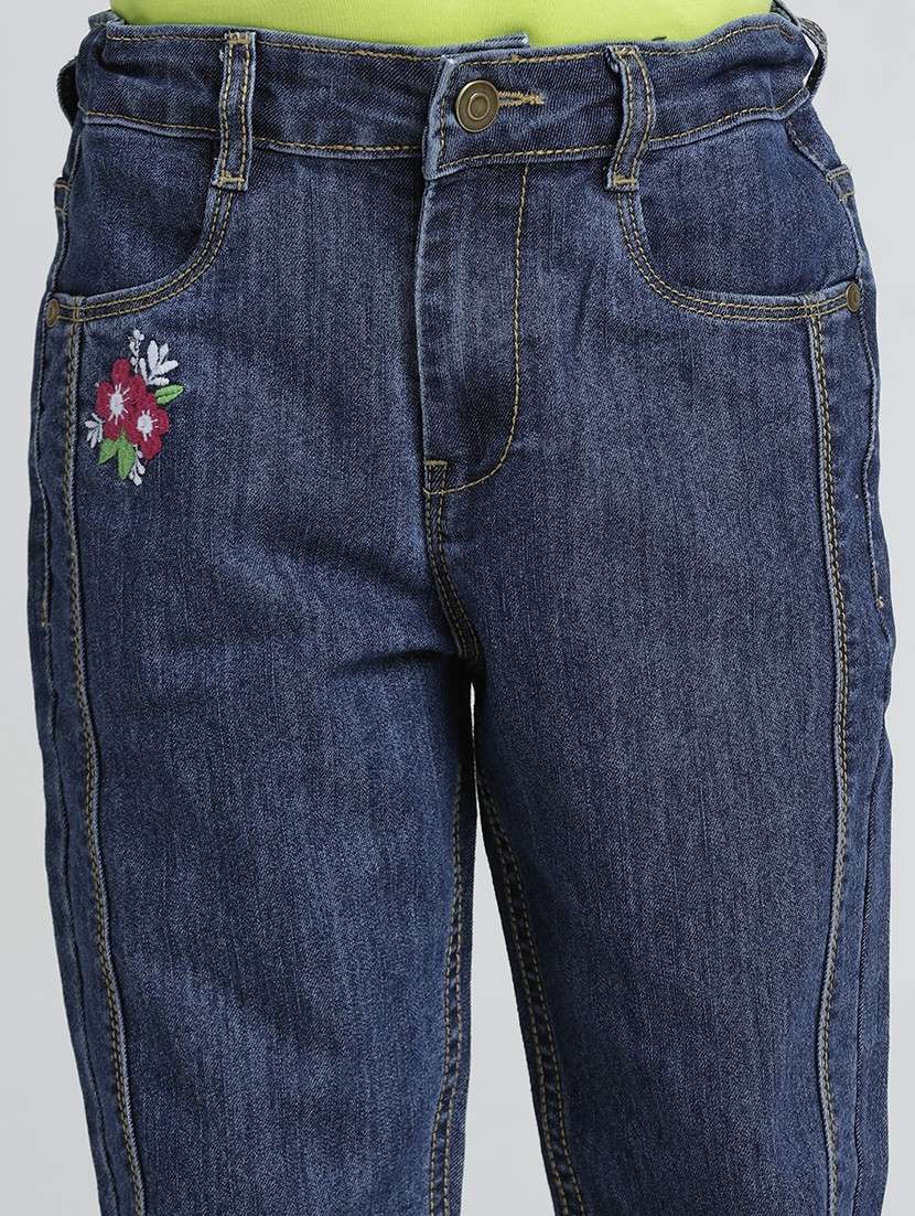 girls solid mid rise relaxed fit jean - 22106360 -  Standard Image - 4