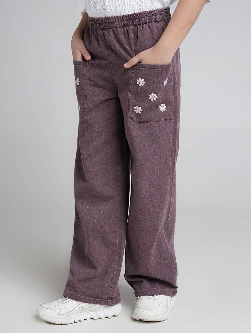 maroon cotton casual trouser - 22106364 -  Standard Image - 1