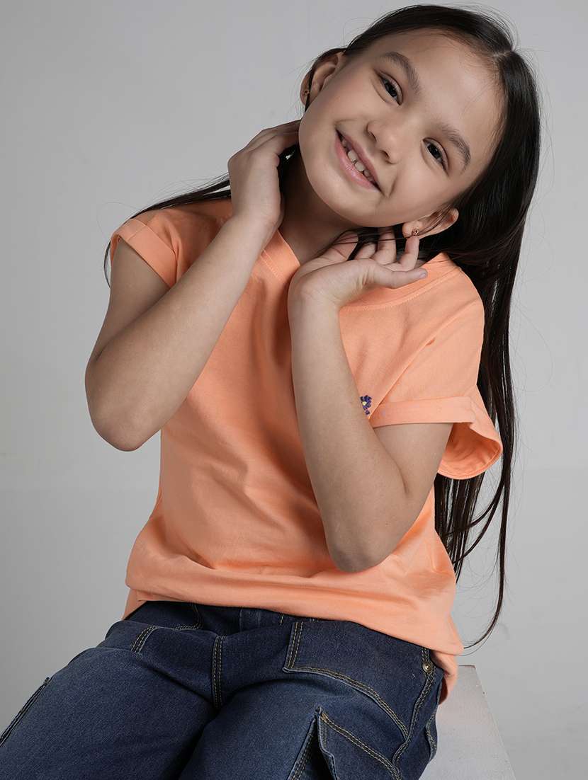 girls printed cap sleeve tee - 22106367 -  Standard Image - 1