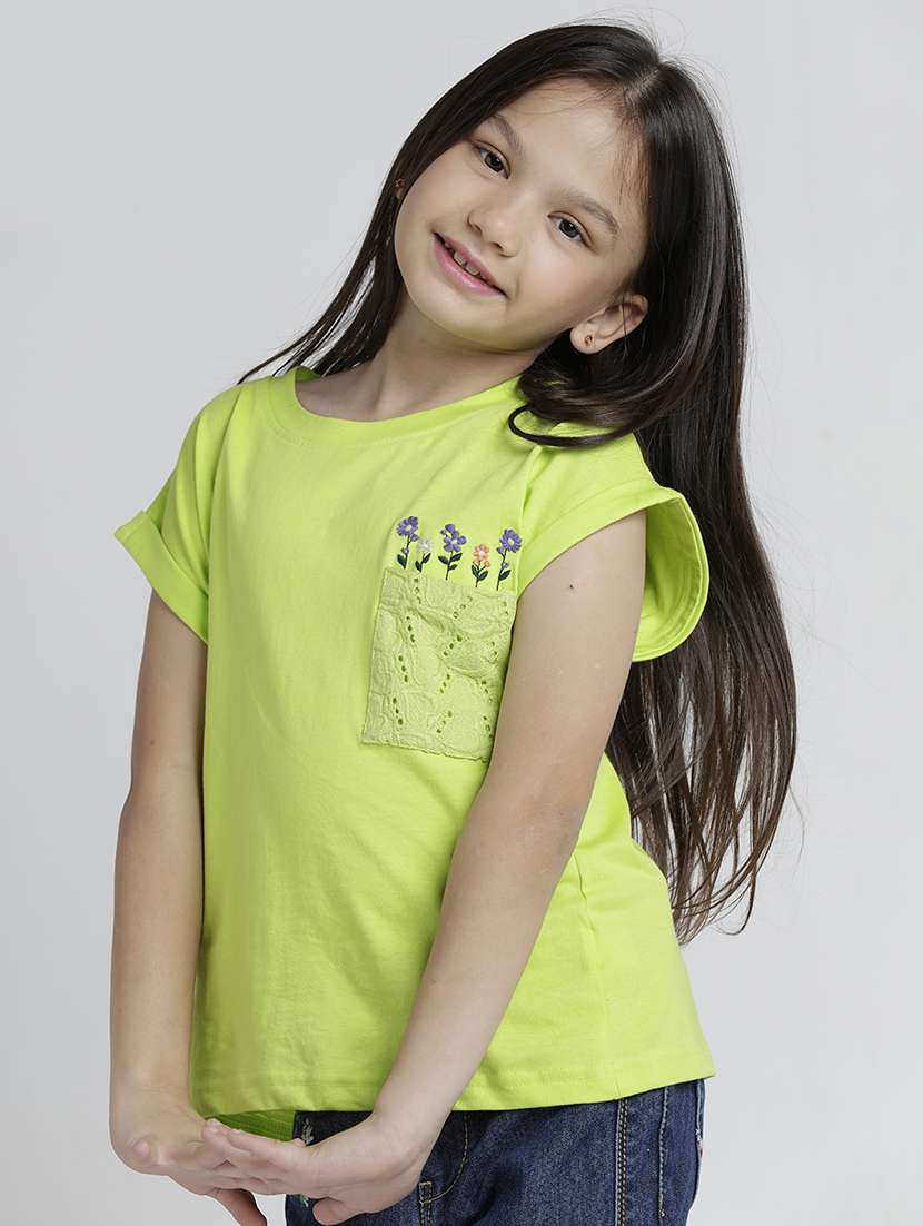 girls printed cap sleeve tee