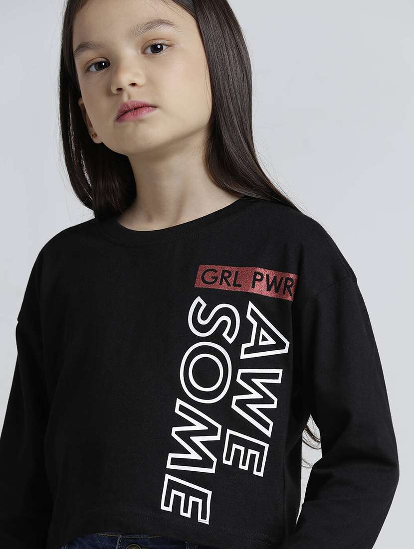 Girls Printed Round Neck Long Sleeve Tee - 22106369 -  Standard Image - 4