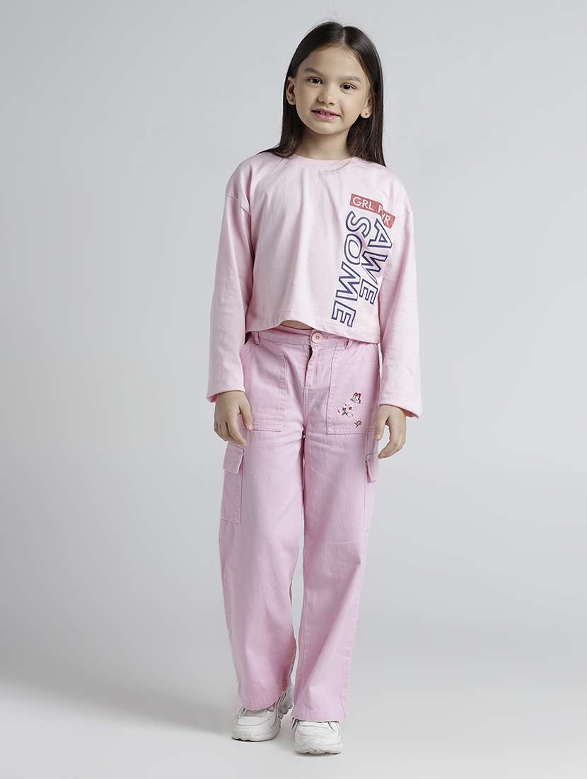 Girls Printed Short Sleeve Crop Tee - 22106370 -  Standard Image - 1
