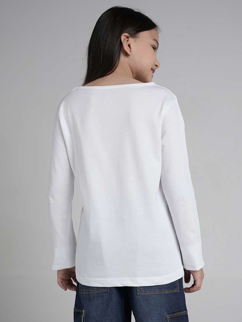 girls printed round neck long sleeve tee - 22106371 -  Standard Image - 1