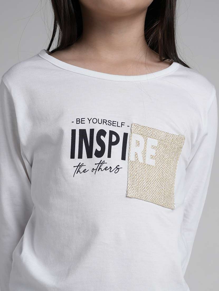 girls printed round neck long sleeve tee - 22106371 -  Standard Image - 4