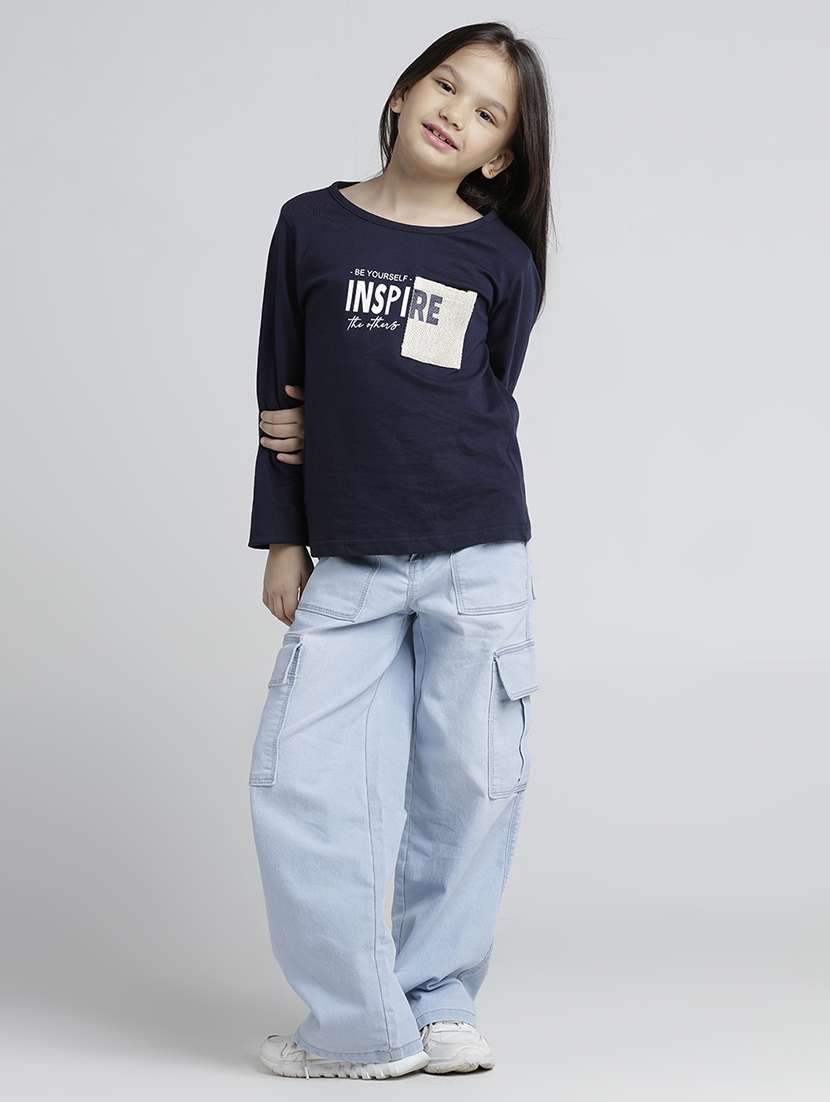 girls printed round neck long sleeve tee - 22106372 -  Standard Image - 4