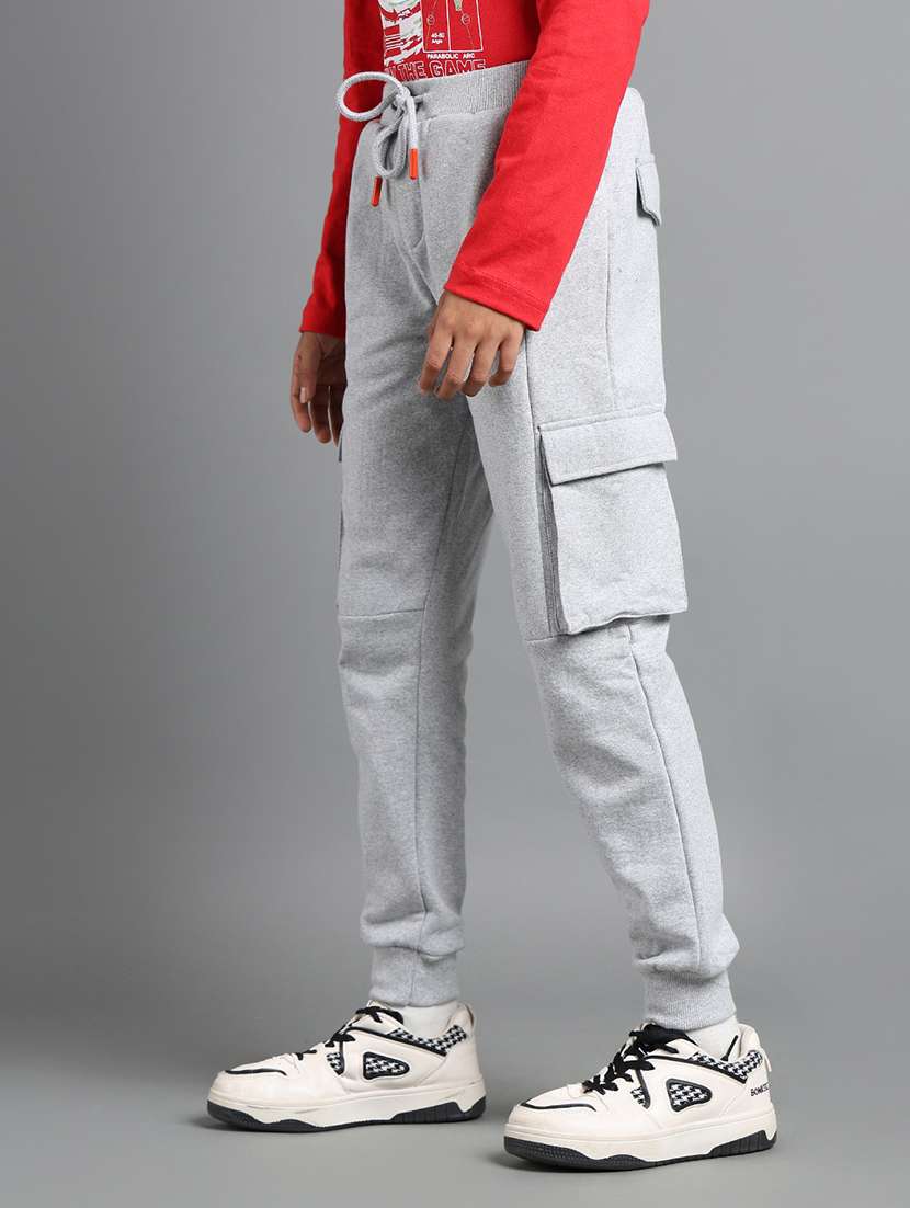 boys solid mid rise cargo jogger - 22106374 -  Standard Image - 1