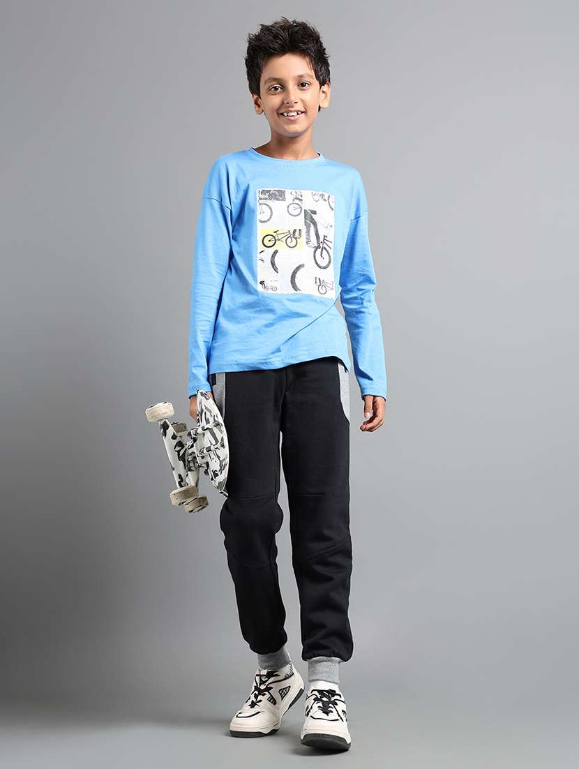 boys solid mid rise jogger - 22106375 -  Standard Image - 4