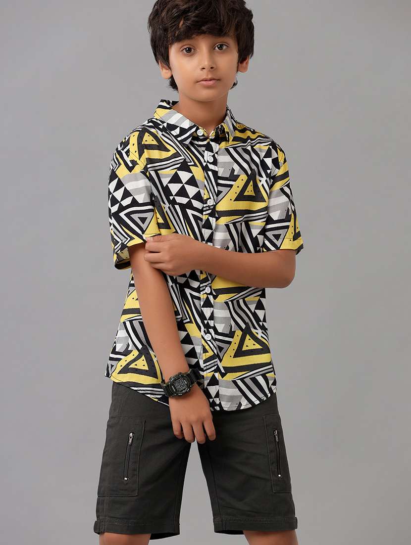 boys printed collared short sleeve shirt - 22106377 -  Standard Image - 1
