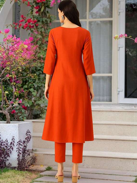 women embroidered three quarter sleeve kurta pant with dupatta set - 22106394 - Standard Image - 4