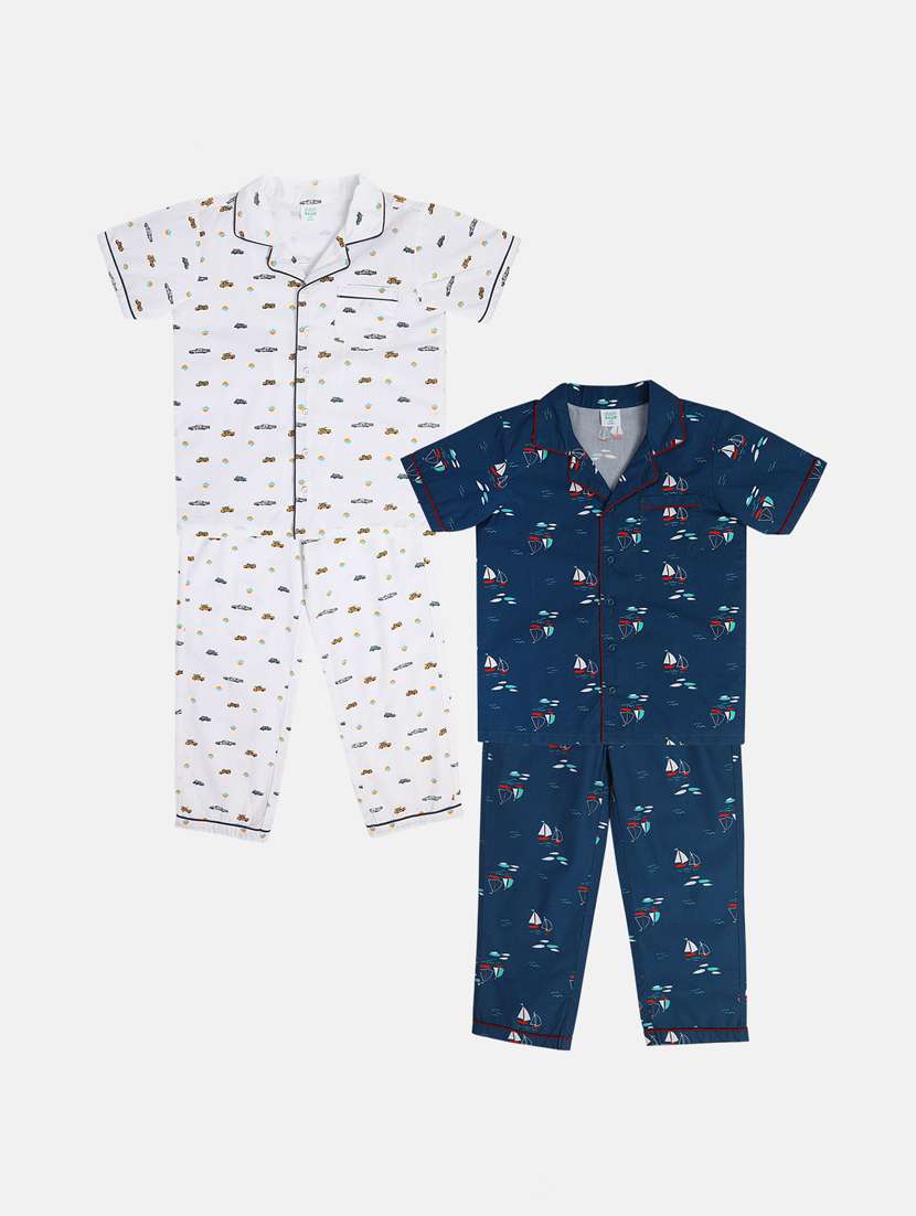 boys pack of 2 printed nightwear pyjama set - 22106452 -  Standard Image - 1