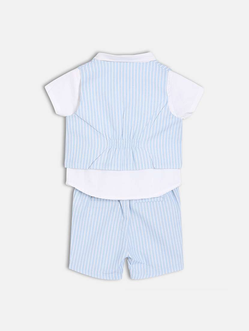 boys printed shirt and shorts co-ord set - 22106552 -  Standard Image - 1