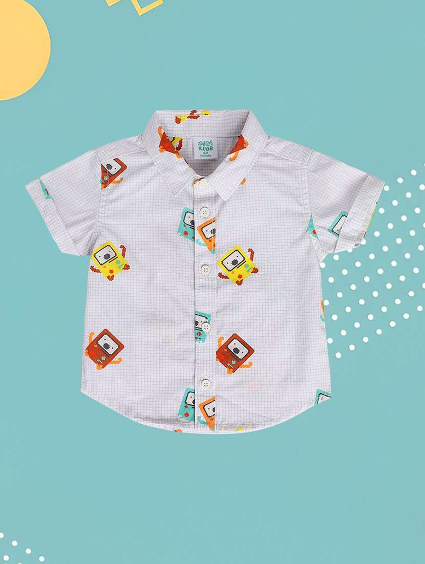 boys printed short sleeve collared shirt - 22106697 -  Standard Image - 1