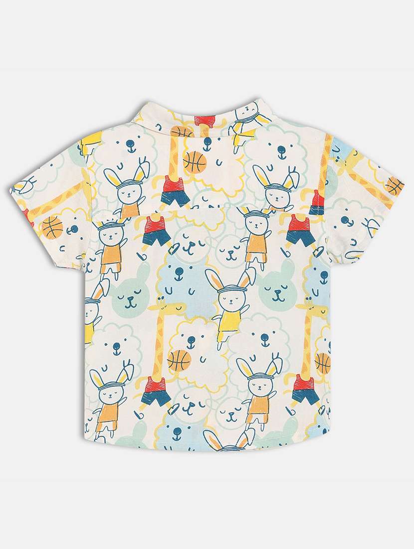 boys printed short sleeve collared shirt - 22106699 -  Standard Image - 1