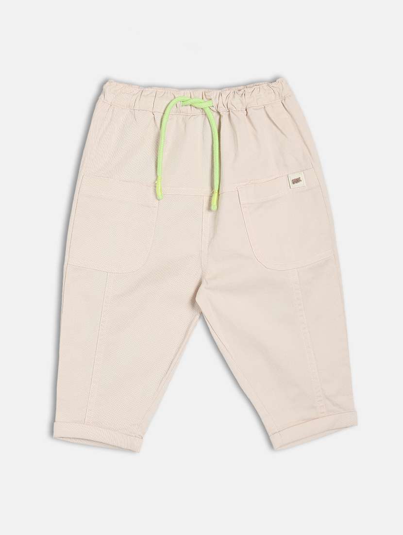 boys solid mid rise chinos
