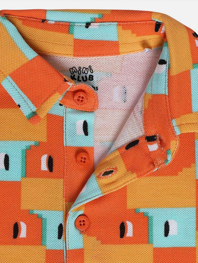 kids geometric short sleeve polo t-shirt - 22107007 -  Standard Image - 4