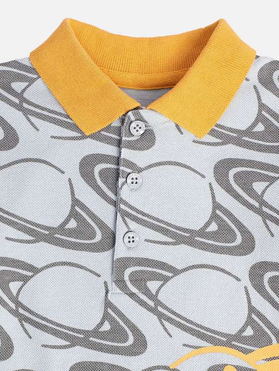 boys printed long sleeve polo t-shirt - 22107034 -  Standard Image - 4