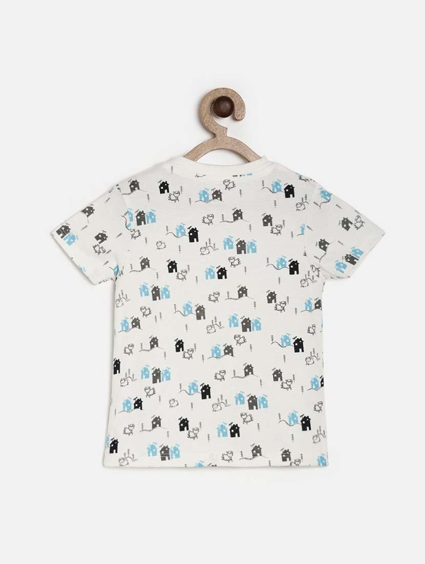 boys printed t-shirt and dungree set - 22107063 -  Standard Image - 4