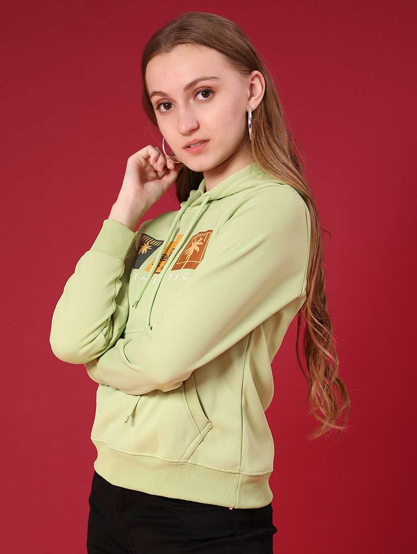 women printed long sleeve hooded sweatshirt - 22107076 -  Standard Image - 1