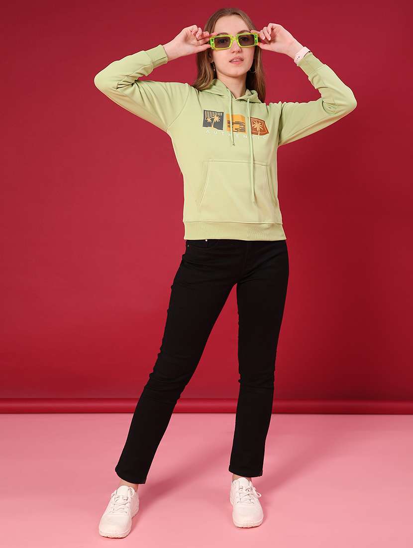 women printed long sleeve hooded sweatshirt - 22107076 -  Standard Image - 4