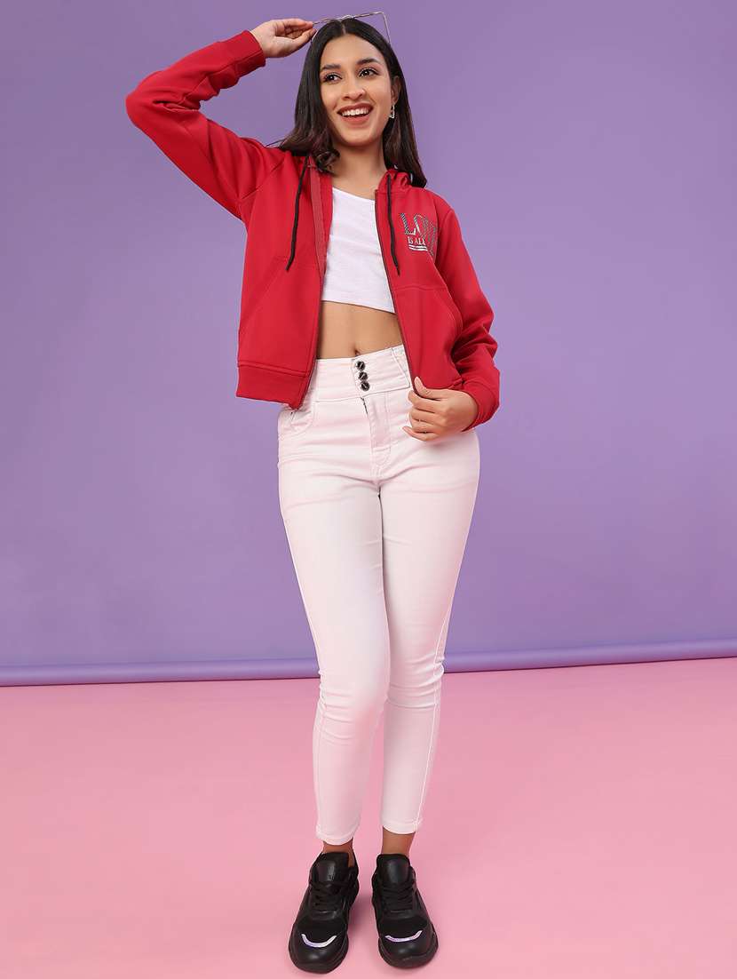 women typographic long sleeve hooded sweatshirt - 22107084 -  Standard Image - 4