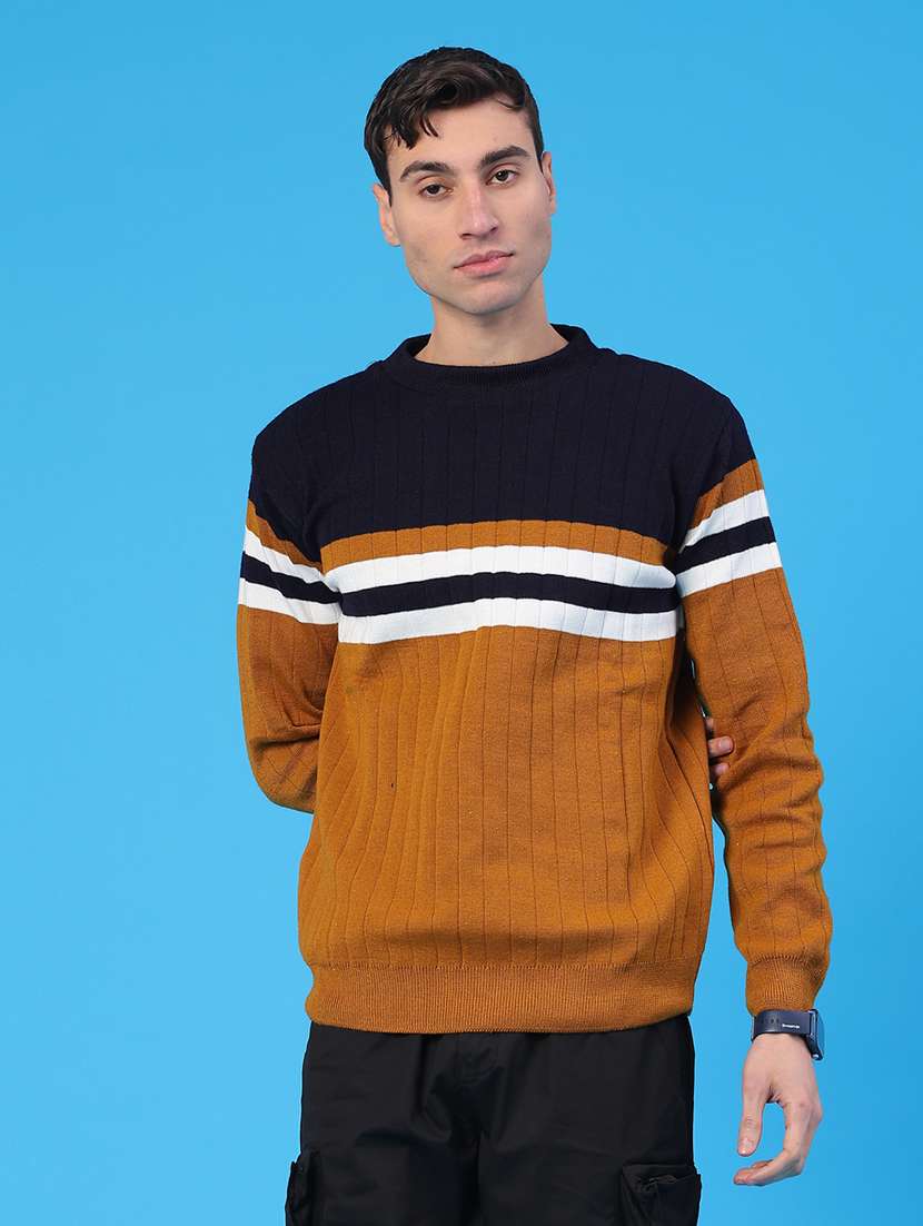 men self designed long sleeve pullover - 22107154 -  Standard Image - 1