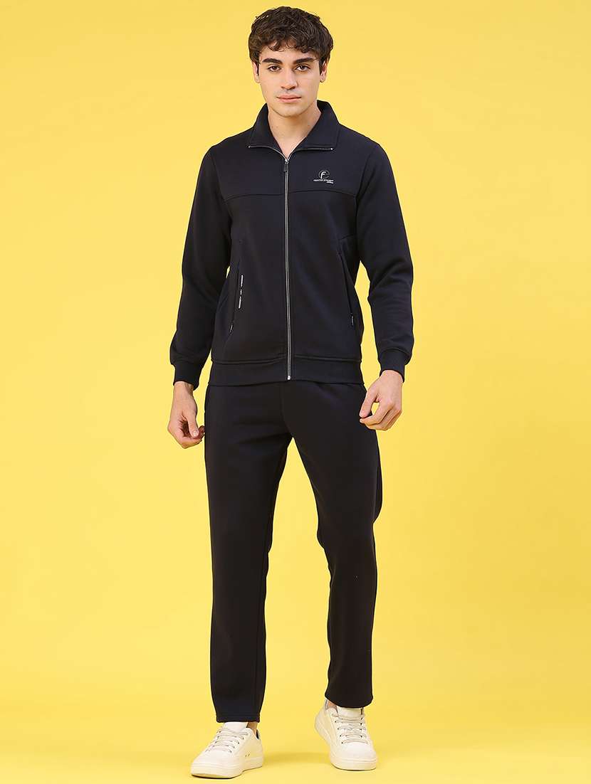 men solid long sleeve full length track suit - 22107170 -  Standard Image - 1