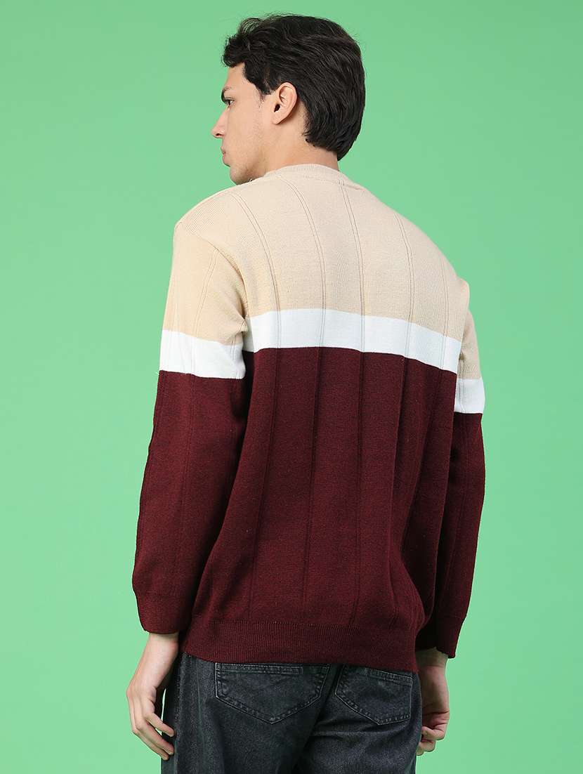 Men Maroon Polyester Pullover - 22107186 -  Standard Image - 4