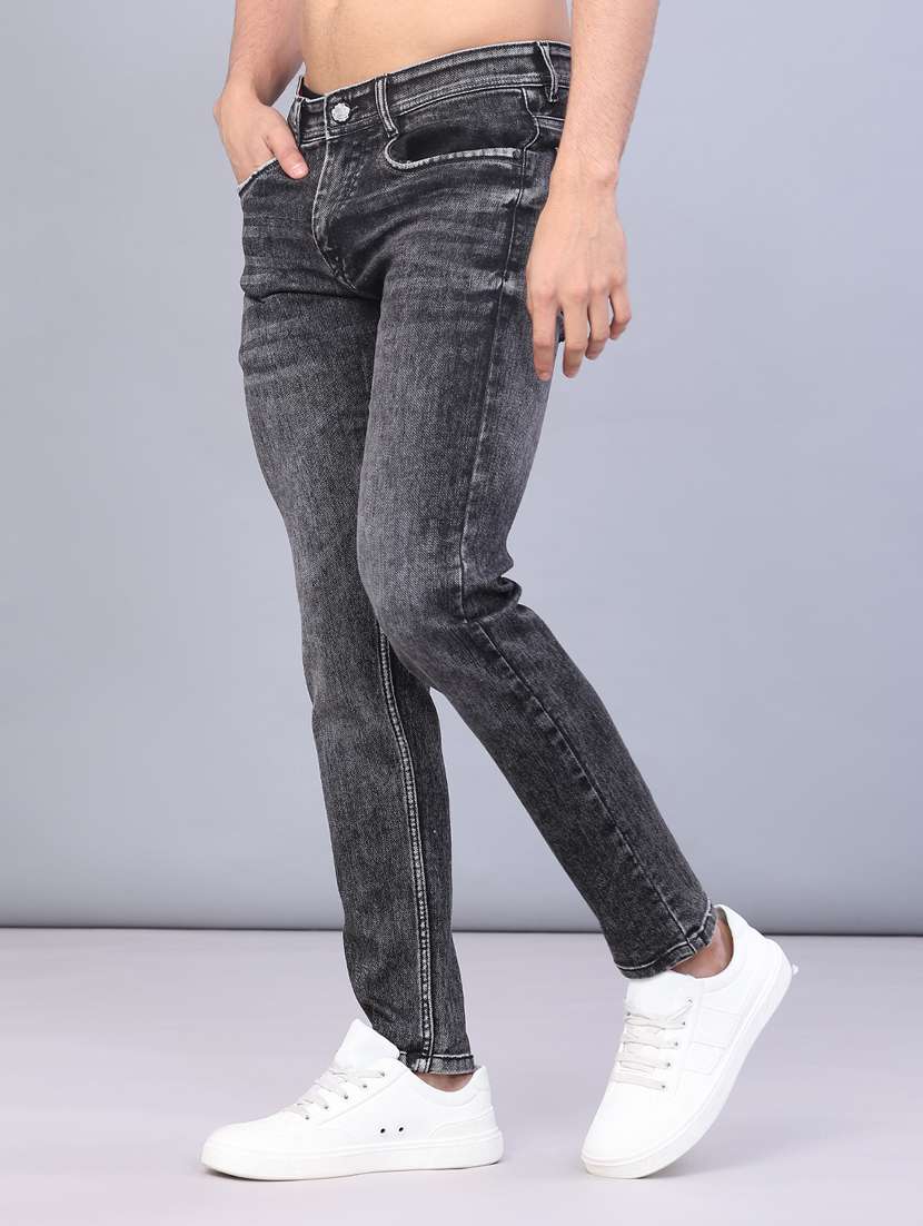 men solid mid rise slim fit jeans - 22107210 -  Standard Image - 1