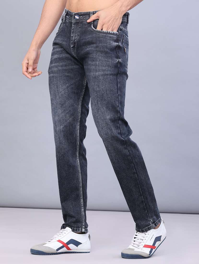 men solid mid rise slim fit jeans - 22107211 -  Standard Image - 1