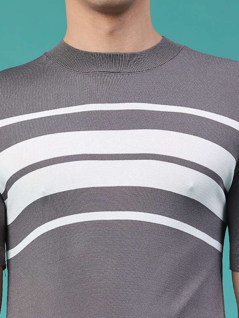 men striped round neck regular fit pullover - 22107260 -  Standard Image - 4