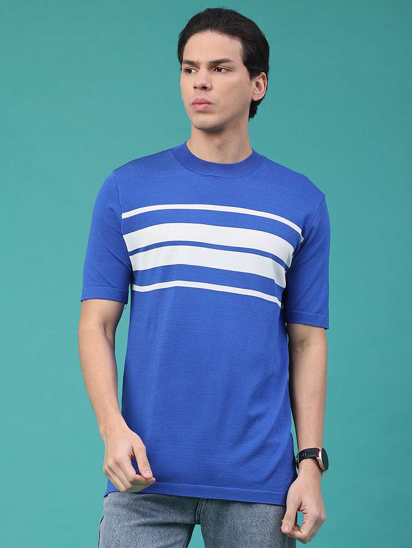 men striped round neck regular fit pullover - 22107261 -  Standard Image - 1