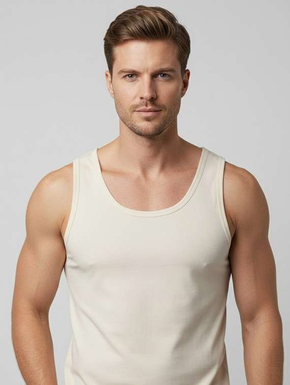 men solid sleeveless vest - 22107372 - Standard Image - 1