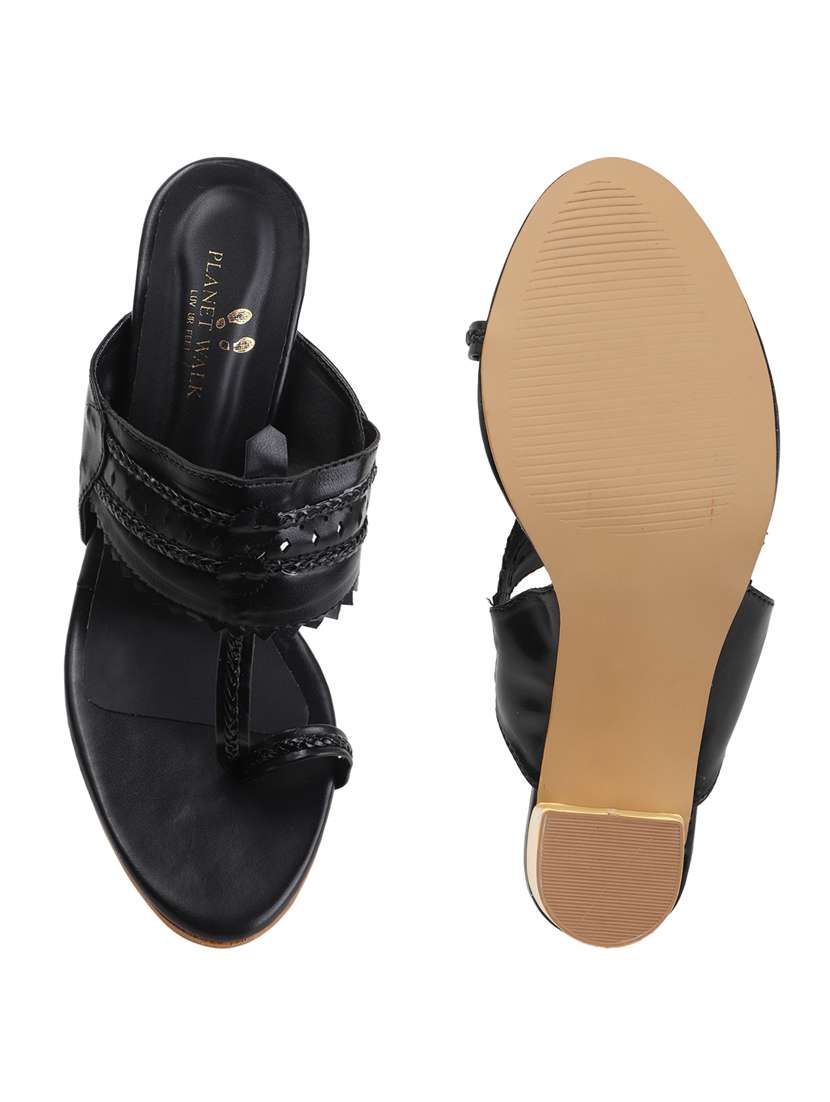 women solid one toe block heel sandal - 22107404 - Standard Image - 6