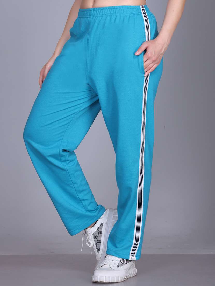women solid mid rise regular fit track pant - 22107416 - Standard Image - 1