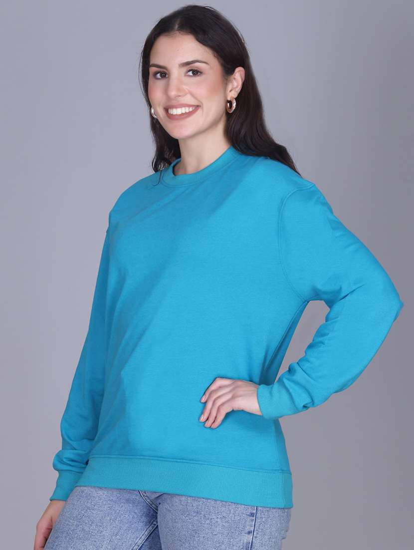 blue fleece plain sweatshirt - 22107430 -  Standard Image - 1