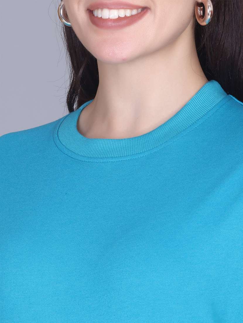 blue fleece plain sweatshirt - 22107430 -  Standard Image - 4