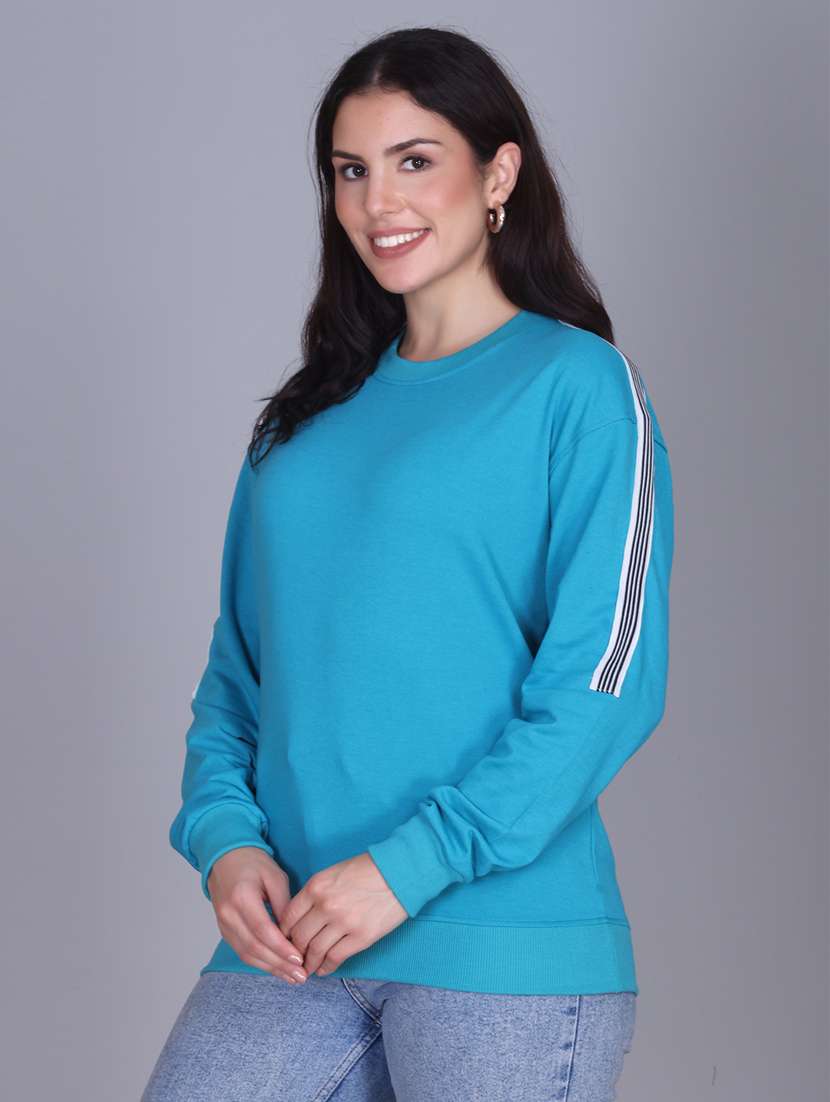 blue fleece plain sweatshirt - 22107431 -  Standard Image - 1