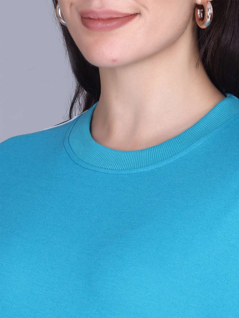 blue fleece plain sweatshirt - 22107431 -  Standard Image - 4