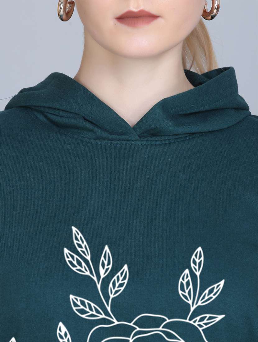 women long sleeve cropped hooded sweatshirt - 22107453 -  Standard Image - 4