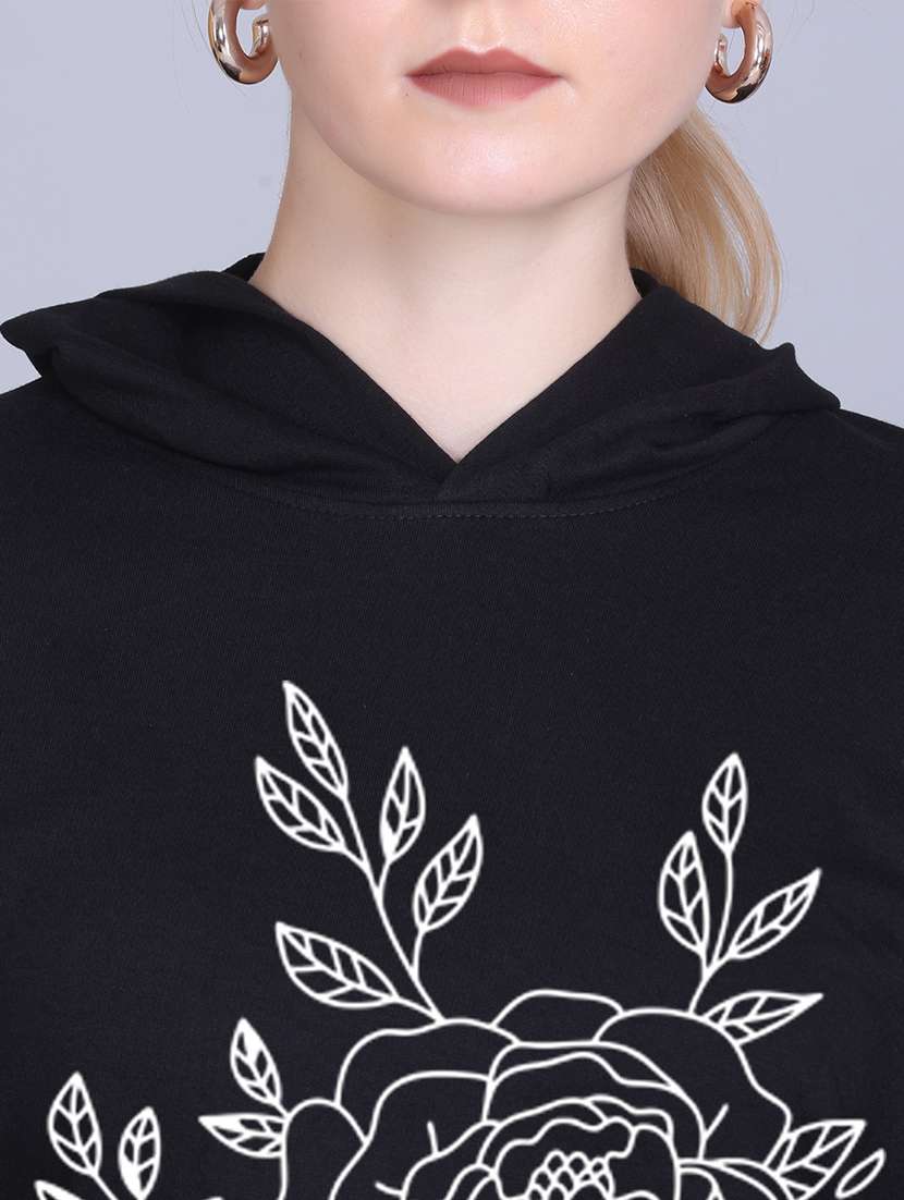 women long sleeve cropped hooded sweatshirt - 22107469 -  Standard Image - 4