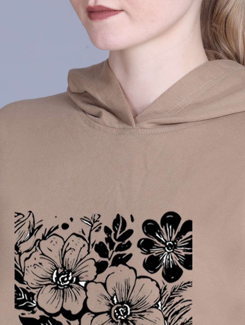 women long sleeve cropped hooded sweatshirt - 22107487 -  Standard Image - 4